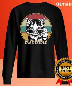 Ew People Retro Cat Funny Vintage Anti Social T-shirt