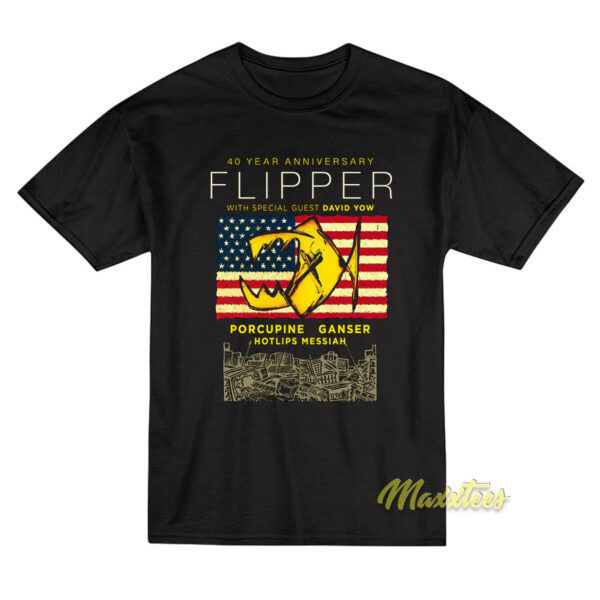 Flipper Band 40th Anniversary David Yow T-Shirt Flipper Band 40th Anniversary David Yow T-Shirt