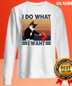 Funny Black Cati Do What I Want Vintage T-shirt