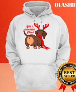 Funny Have A Weinerful Season Daschund Doxie In Dog Dress T shirt 3