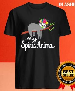 Funny Sloth Gift For Men Women Kids My Spirit Animal Is A Sloth T shirt 4