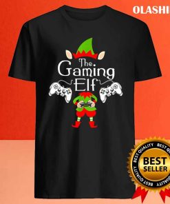 Funny The Gaming Elf Christmas Pajama Gaming Gamer Video Games T shirt 4