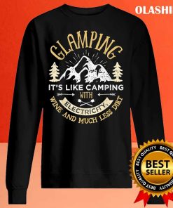 Glamping Definition T-Shirt, Glamper Women Wine Funny Camping T-shirt