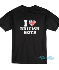 I Love British Boys American Flag T-Shirt