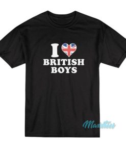I Love British Boys American Flag T-Shirt