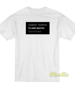 Jungkook Tendencia Te Amo Mucho T Shirt 1
