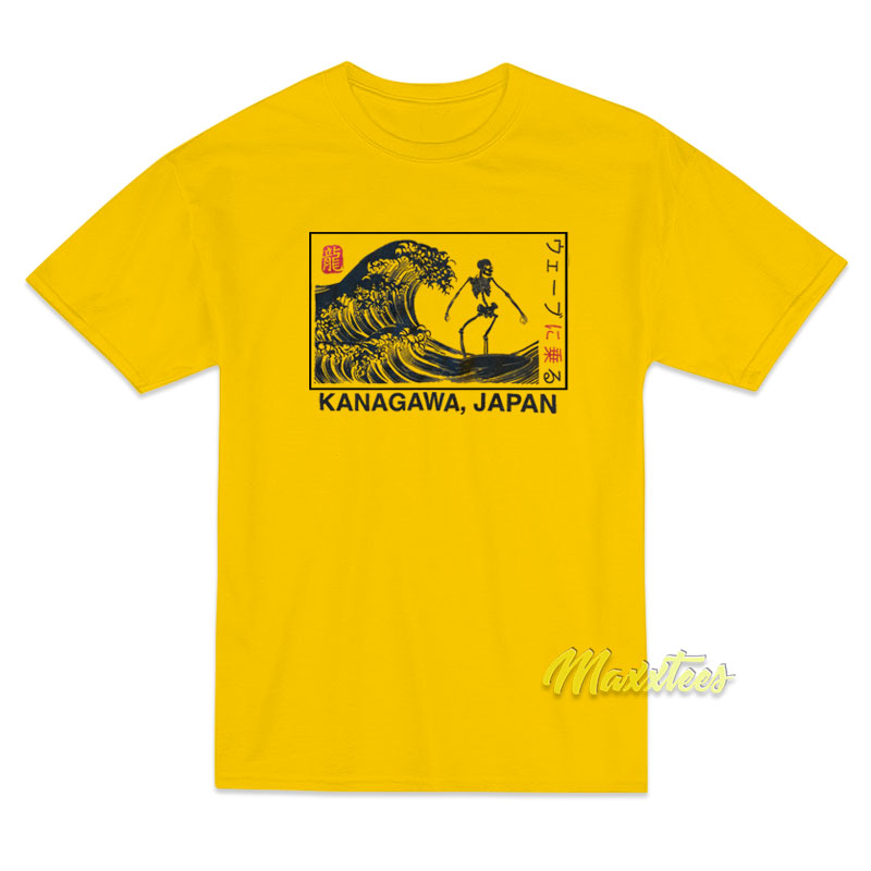 Kanagawa Wave Surfing Skeleton T-Shirt Kanagawa Wave Surfing Skeleton T-Shirt