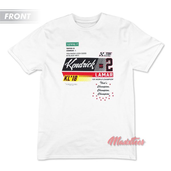 Kendrick Lamar Champion TDE Racing T-Shirt Kendrick Lamar Champion TDE Racing T-Shirt