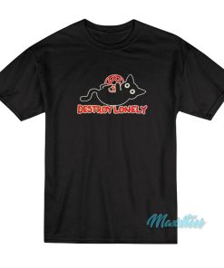 Kodone Destroy Lonely Black Cat T-Shirt