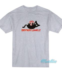 Kodone Destroy Lonely Black Cat T-Shirt