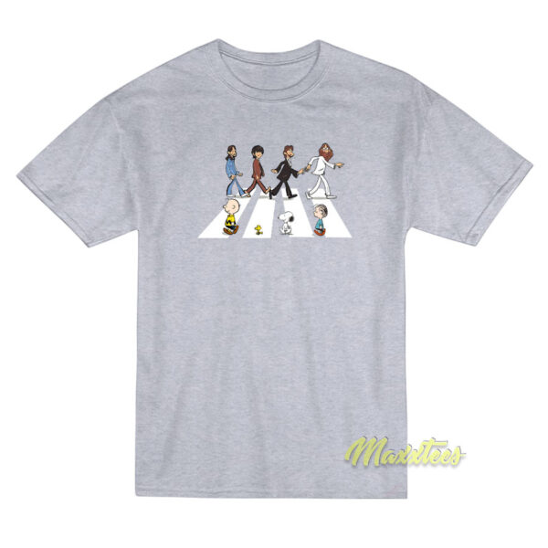 Peanuts In Abbey Road The Beatles Snoopy T-Shirt Peanuts In Abbey Road The Beatles Snoopy T-Shirt