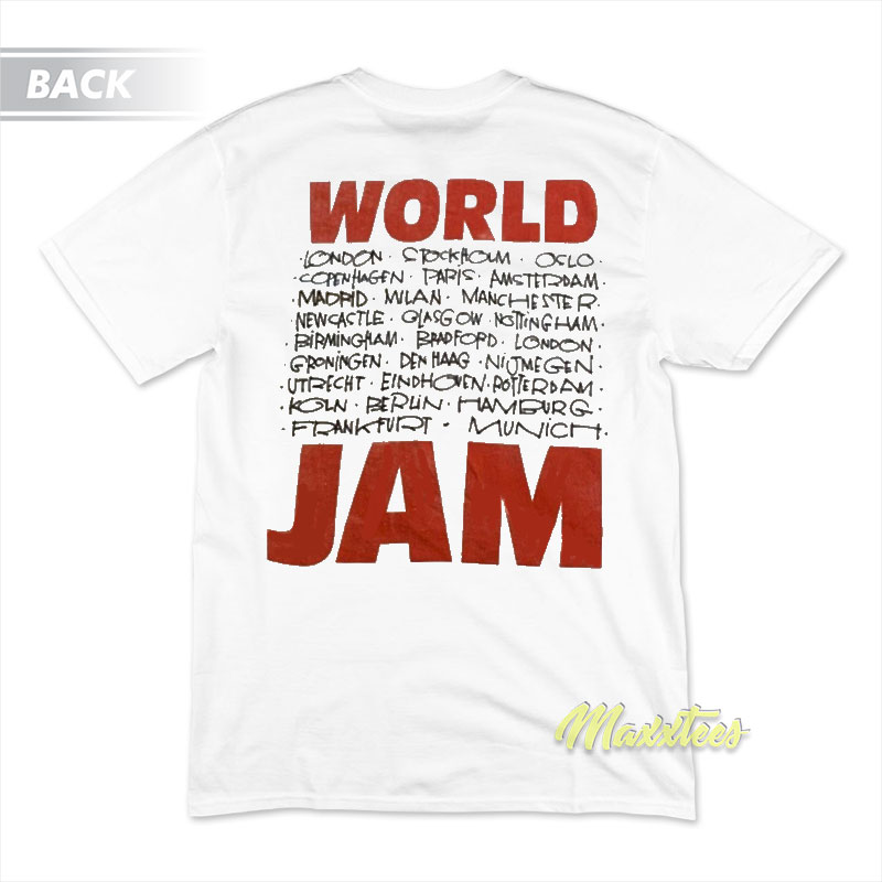 Pearl Jam World Jam 1991 1992 Ten Tour T-Shirt Pearl Jam World Jam 1991 1992 Ten Tour T-Shirt