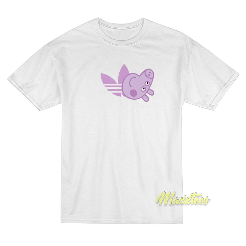 Peppa Pig X Adidas Pink Parody T-Shirt Peppa Pig X Adidas Pink Parody T-Shirt