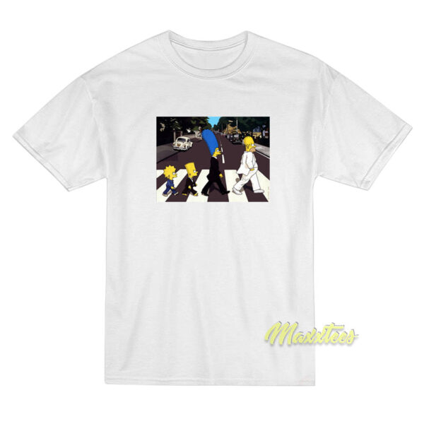The Beatles Abbey Road and The Simpson T-Shirt The Beatles Abbey Road and The Simpson T-Shirt