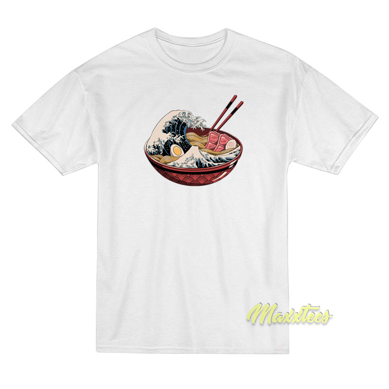 The Great Wave Off Kanagawa Ramen T-Shirt The Great Wave Off Kanagawa Ramen T-Shirt