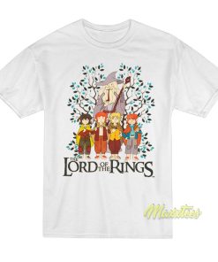 The Lord of The Rings Gandalf and Hobbits T-Shirt The Lord of The Rings Gandalf and Hobbits T-Shirt