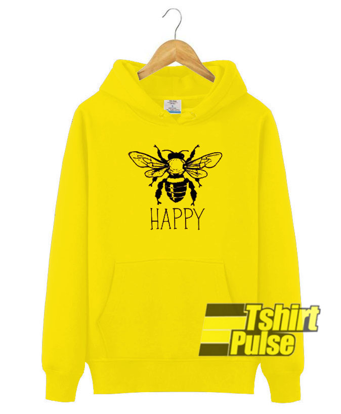 Bee Happy hooded sweatshirt clothing unisex hoodie Bee Happy hooded sweatshirt clothing unisex hoodie