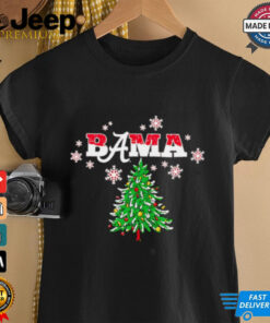 Alabama Crimson Tide Bama Christmas tree snow shirt 3 Alabama Crimson Tide Bama Christmas tree snow shirt 4