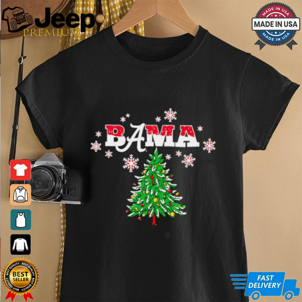 Alabama Crimson Tide Bama Christmas tree snow shirt Alabama Crimson Tide Bama Christmas tree snow shirt