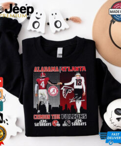 Alabama Crimson Tide On Saturdays X Atlanta Falcons On Sundays Shirt Milroe And Cousins Alabama Crimson Tide On Saturdays X Atlanta Falcons On Sundays Shirt Milroe And Cousins