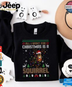 All i want for christmas is a souirrel christmas shirt