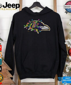 Baltimore Ravens Primary Logo Holiday Lights T Shirt 3