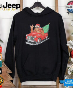 Bigfoot Rock On Christmas Tree Light Driving Truck Women’s Shirt 2 Bigfoot Rock On Christmas Tree Light Driving Truck Women's Shirt 3