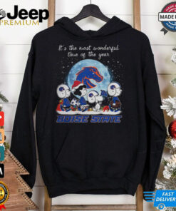Boise State Broncos It The Most Wonderful Time Of The Year Peanut Characters Christmas Shirt