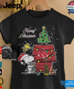 Boston Red Sox Merry Christmas With Snoopy Baby T Shirt