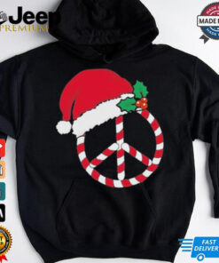 Candy Cane Peace Sign Merry Christmas Symbol Santa Hat Shirt 3 Candy Cane Peace Sign Merry Christmas Symbol Santa Hat Shirt 4