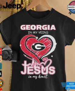Georgia Bulldogs Football In My Veins Jesus In My Heart Shirt Georgia Bulldogs Football In My Veins Jesus In My Heart Shirt