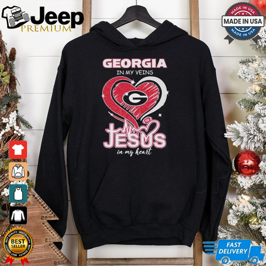Georgia Bulldogs Football In My Veins Jesus In My Heart Shirt Georgia Bulldogs Football In My Veins Jesus In My Heart Shirt