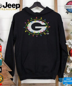 Green Bay Packers Primary Logo Holiday Lights T Shirt 3