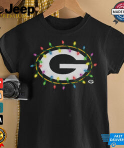 Green Bay Packers Primary Logo Holiday Lights T Shirt 4