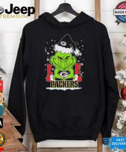 Grinch Hand Love Green Bay Packers Christmas Shirt