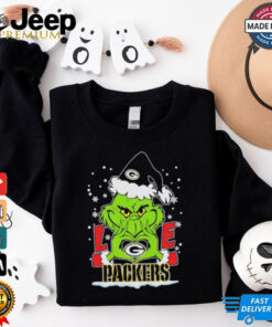 Grinch Hand Love Green Bay Packers Christmas Shirt