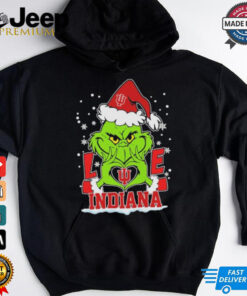 Grinch Hand Love Indiana Hoosiers Christmas Shirt