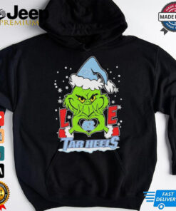 Grinch Hand Love North Carolina Tar Heels Christmas Shirt