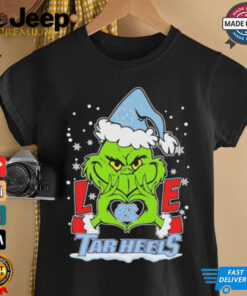 Grinch Hand Love North Carolina Tar Heels Christmas Shirt