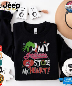Grinch Hand My Cleveland Guardians Stole My Heart Christmas 2024 Shirt 3
