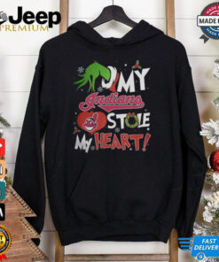 Grinch Hand My Cleveland Guardians Stole My Heart Christmas 2024 Shirt 4