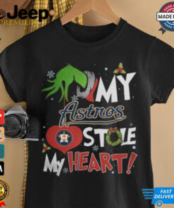 Grinch Hand My Houston Astros Stole My Heart Christmas 2024 Shirt