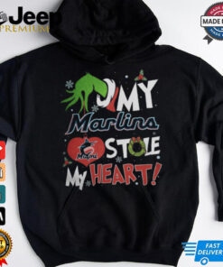 Grinch Hand My Miami Marlins Stole My Heart Christmas 2024 Shirt 1