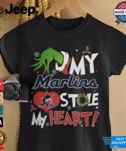 Grinch Hand My Miami Marlins Stole My Heart Christmas 2024 Shirt 2