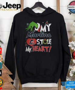Grinch Hand My Miami Marlins Stole My Heart Christmas 2024 Shirt 4