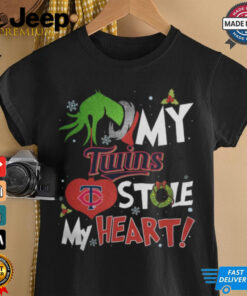 Grinch Hand My Minnesota Twins Stole My Heart Christmas 2024 Shirt