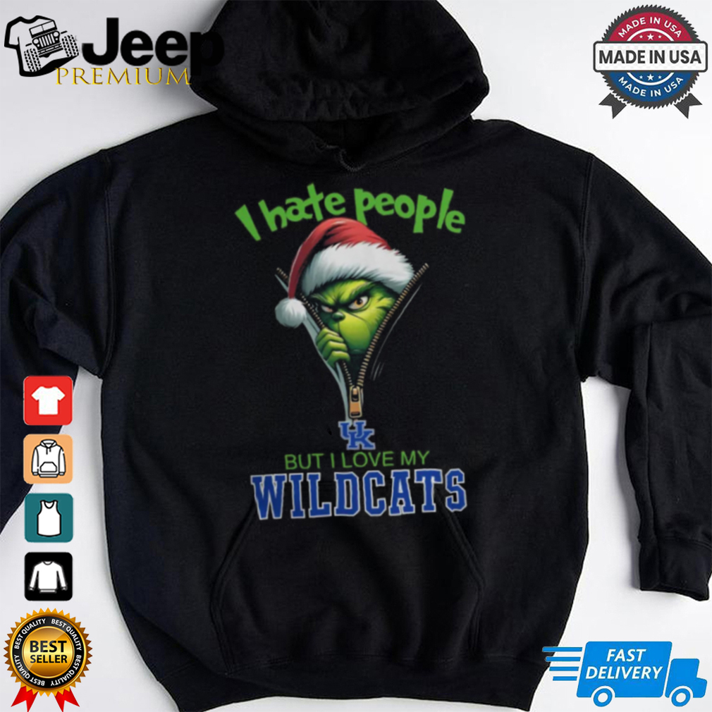 Grinch Santa Hat I Hate People But I Love My Kentucky Wildcats Christmas Logo Shirt Grinch Santa Hat I Hate People But I Love My Kentucky Wildcats Christmas Logo Shirt