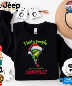 Grinch Santa Hat I Hate People But I Love My Louisville Cardinals Christmas Logo Shirt Grinch Santa Hat I Hate People But I Love My Louisville Cardinals Christmas Logo Shirt