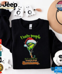 Grinch Santa Hat I Hate People But I Love My Miami Hurricanes Christmas Logo Shirt Grinch Santa Hat I Hate People But I Love My Miami Hurricanes Christmas Logo Shirt