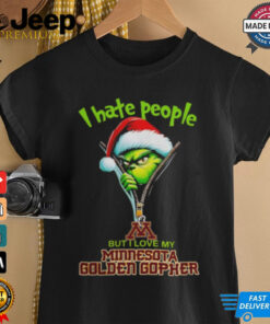 Grinch Santa Hat I Hate People But I Love My Minnesota Golden Gophers Christmas Logo Shirt 2 Grinch Santa Hat I Hate People But I Love My Minnesota Golden Gophers Christmas Logo Shirt 3